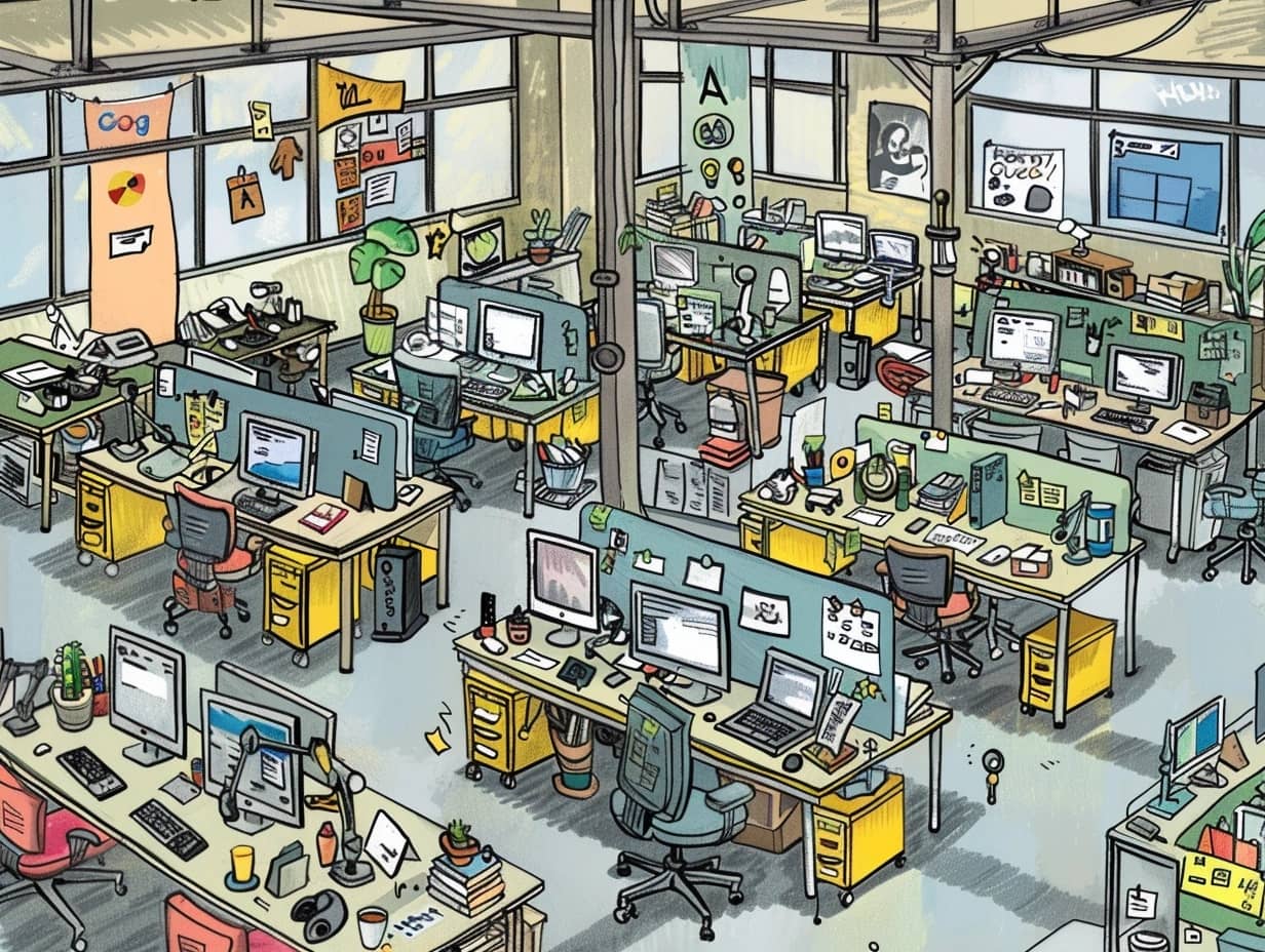 cartoon of a company office