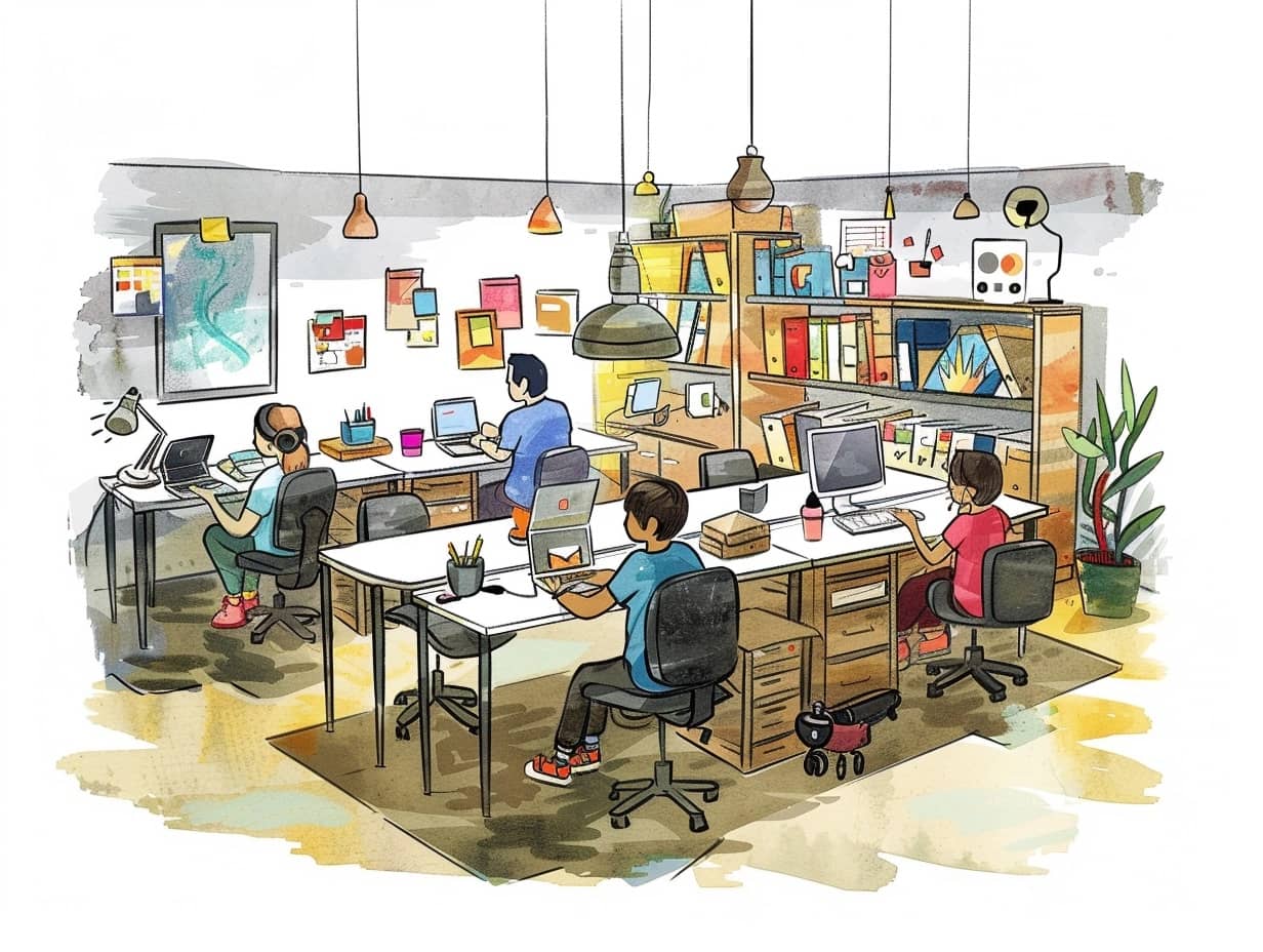 cartoon of Google Office