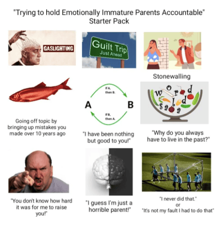 emotionally immature parents starter pack