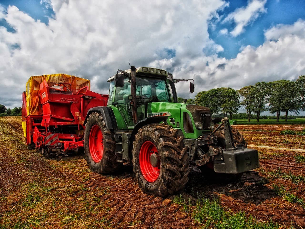 tractor in farm field