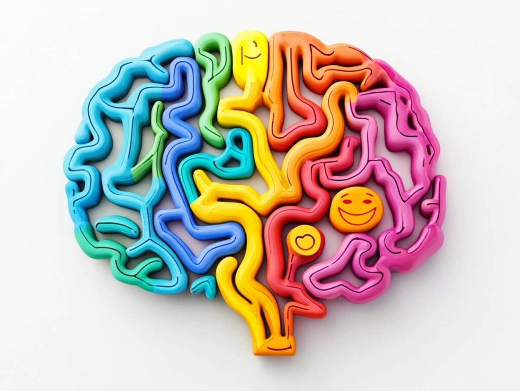 colorful brain drawing