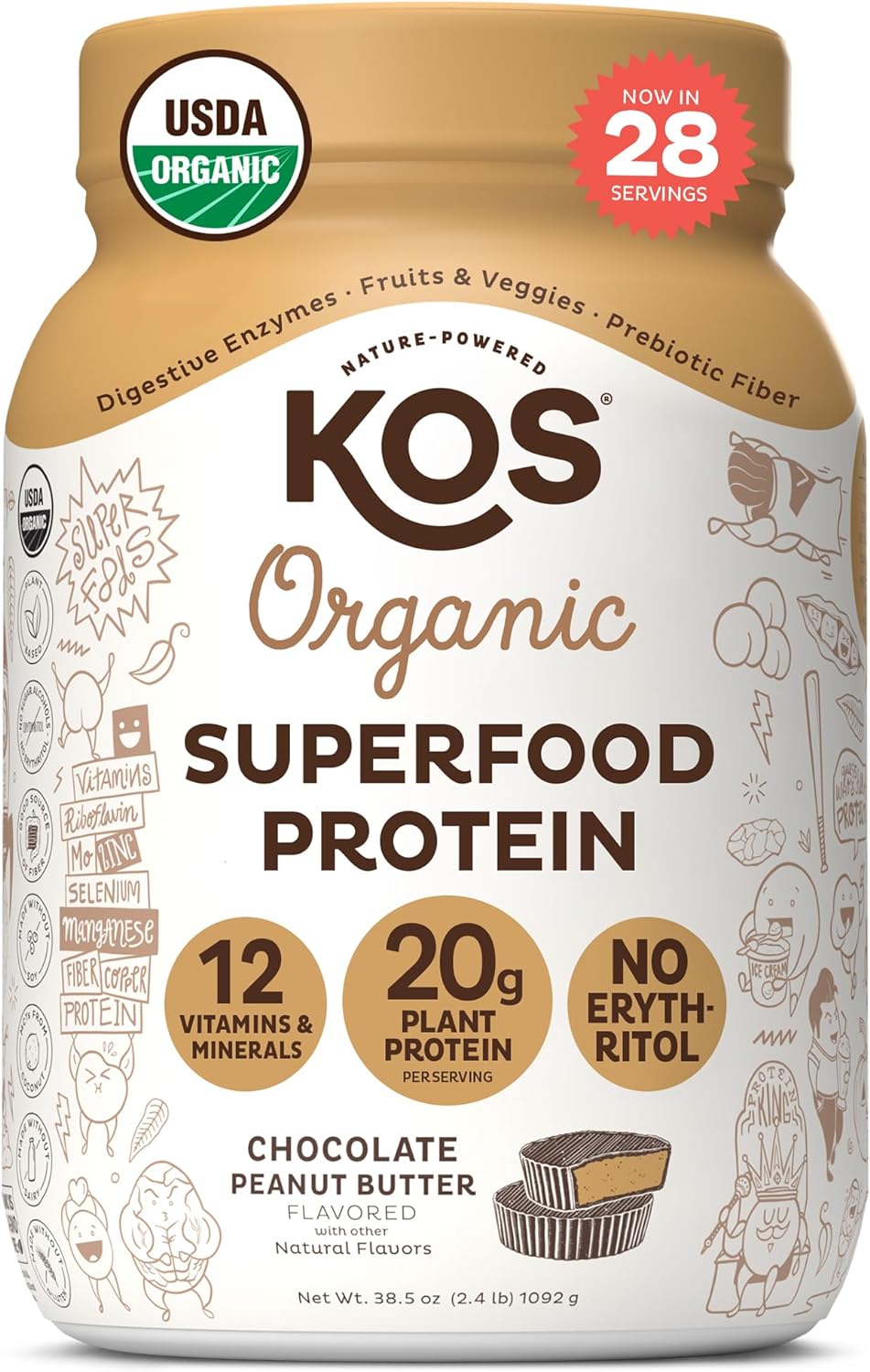 kos organic plant protein powder