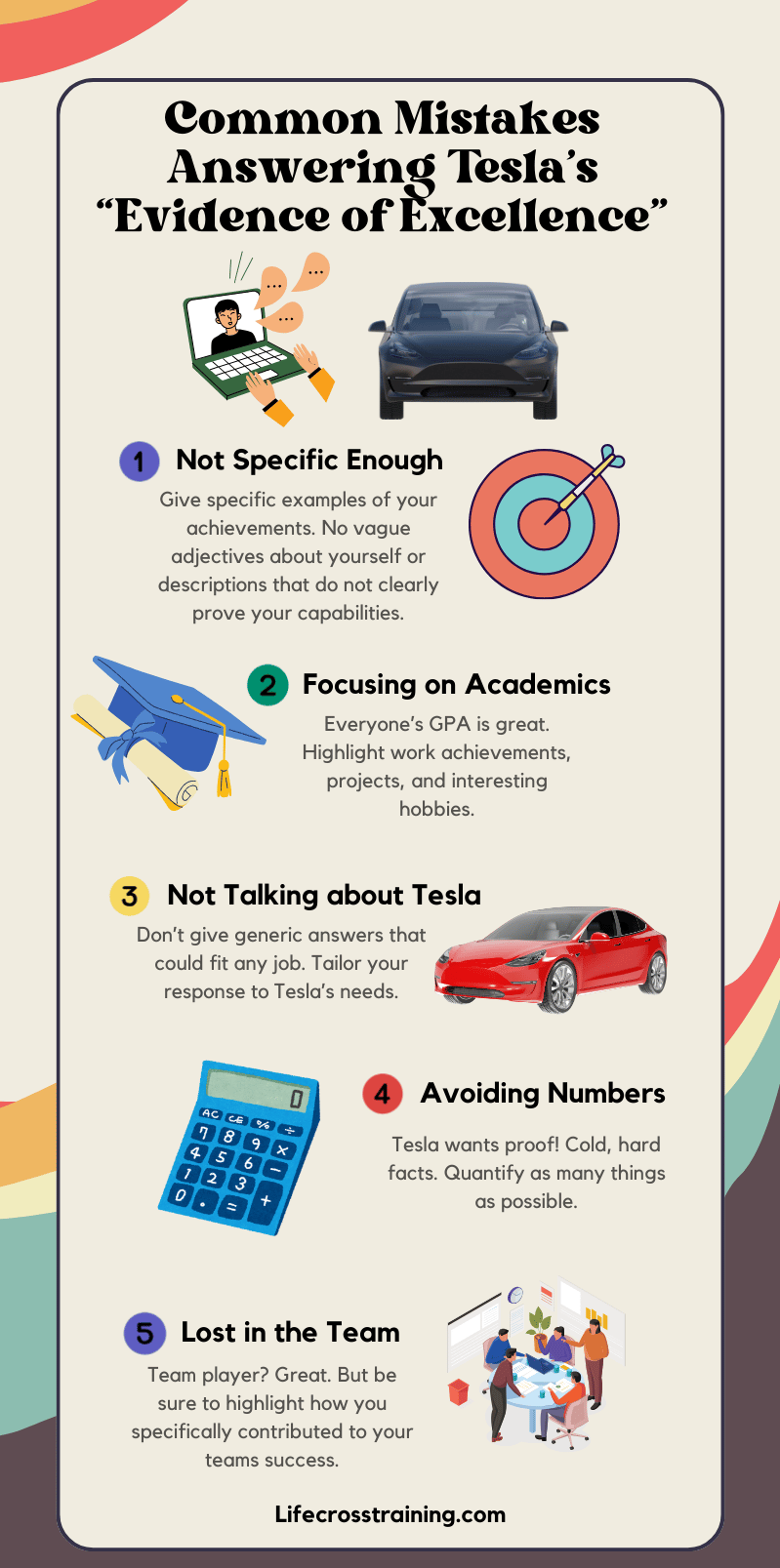 tesla evidence of excellence mistakes infographic