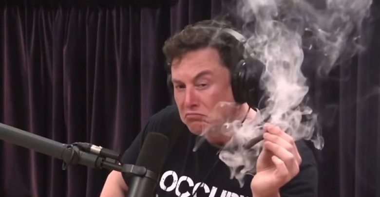 elon musk smoking