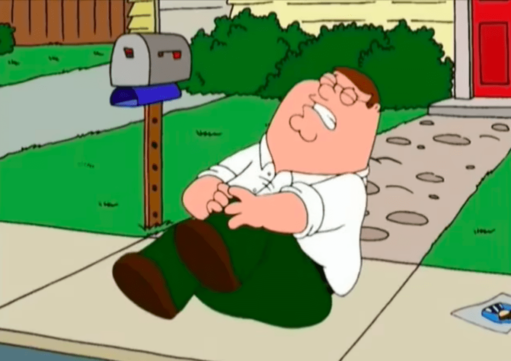 peter griffin knee pain meme