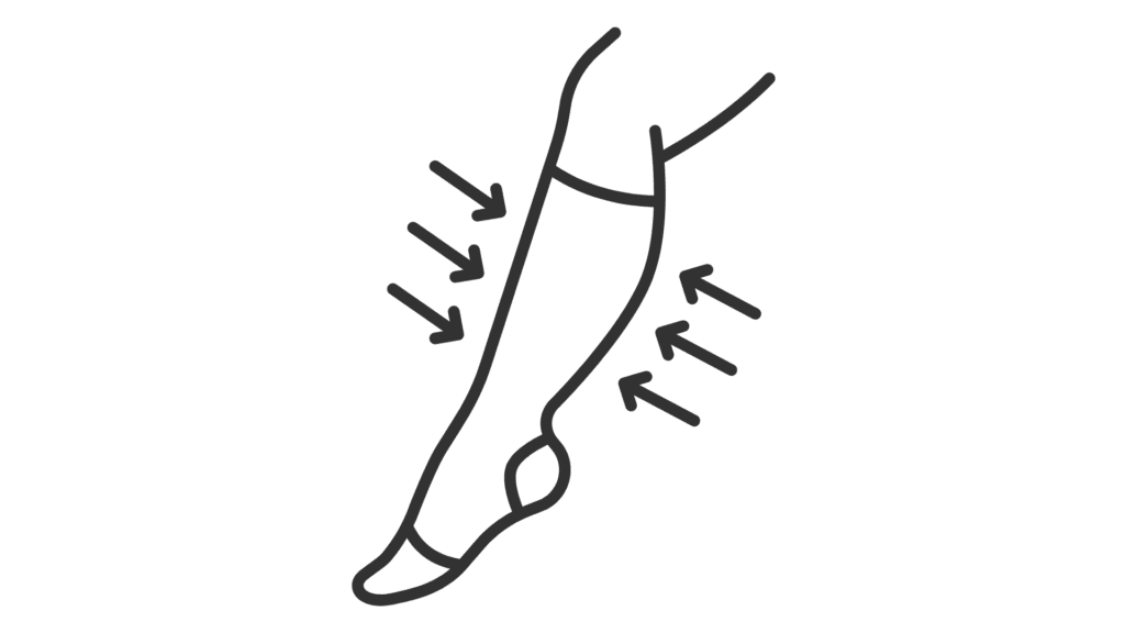 drawing of compression stockings