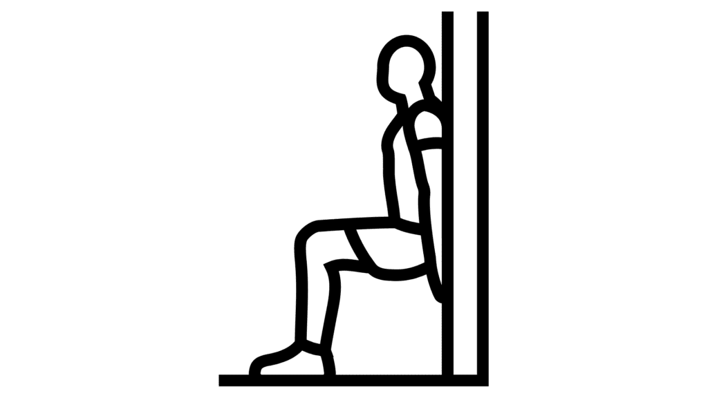 cartoon wall sit exercise