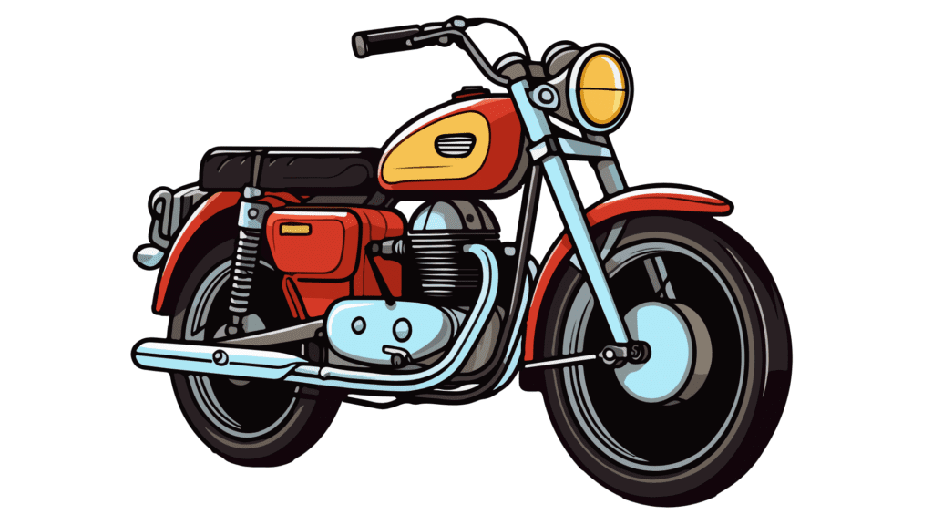 cartoon motorcycle