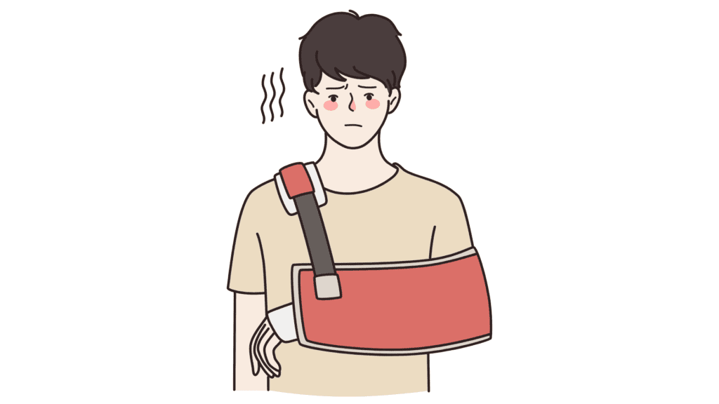 person with broken arm