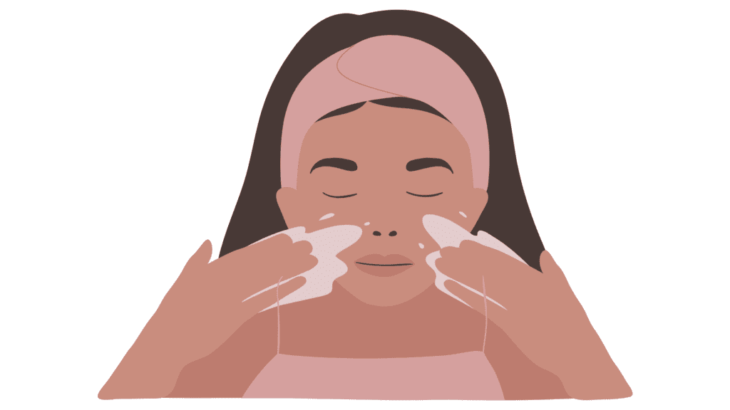 girl washing her face