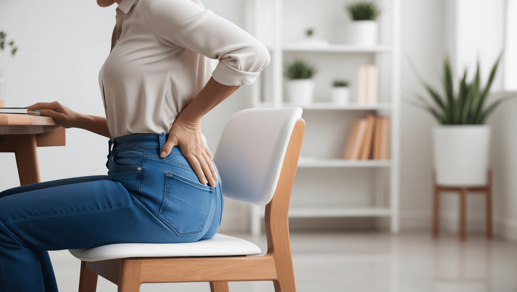 woman in back pain