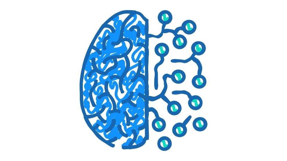 brain blue illustration