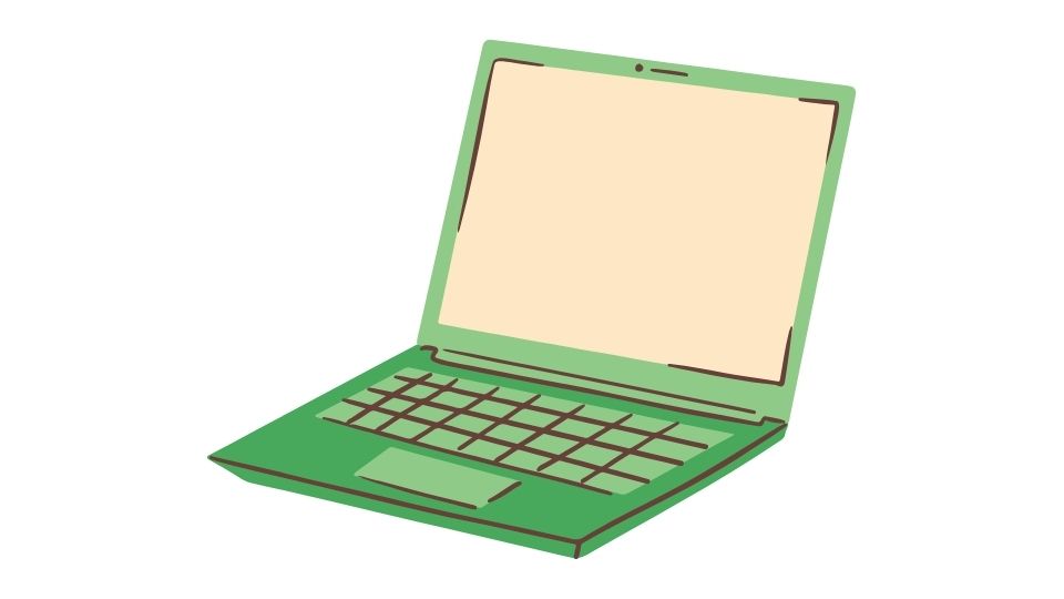 green laptop illustration