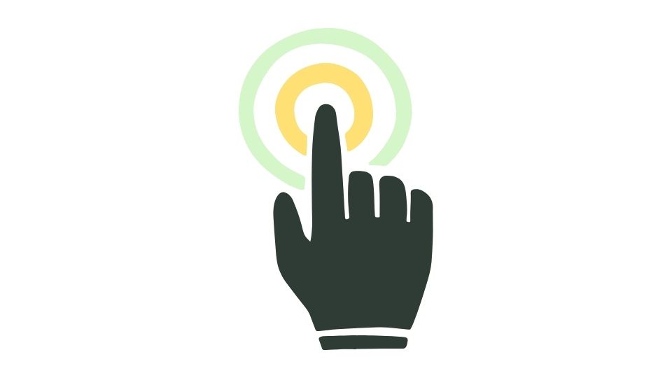 hand and circles illustration