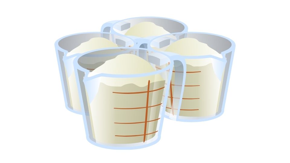 protein powder cartoon