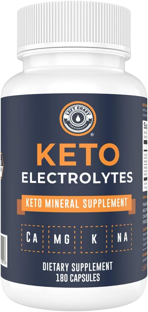 Keto Electrolyte Supplement, 180 Capsules. Electrolyte Pills for Ketogenic Diet