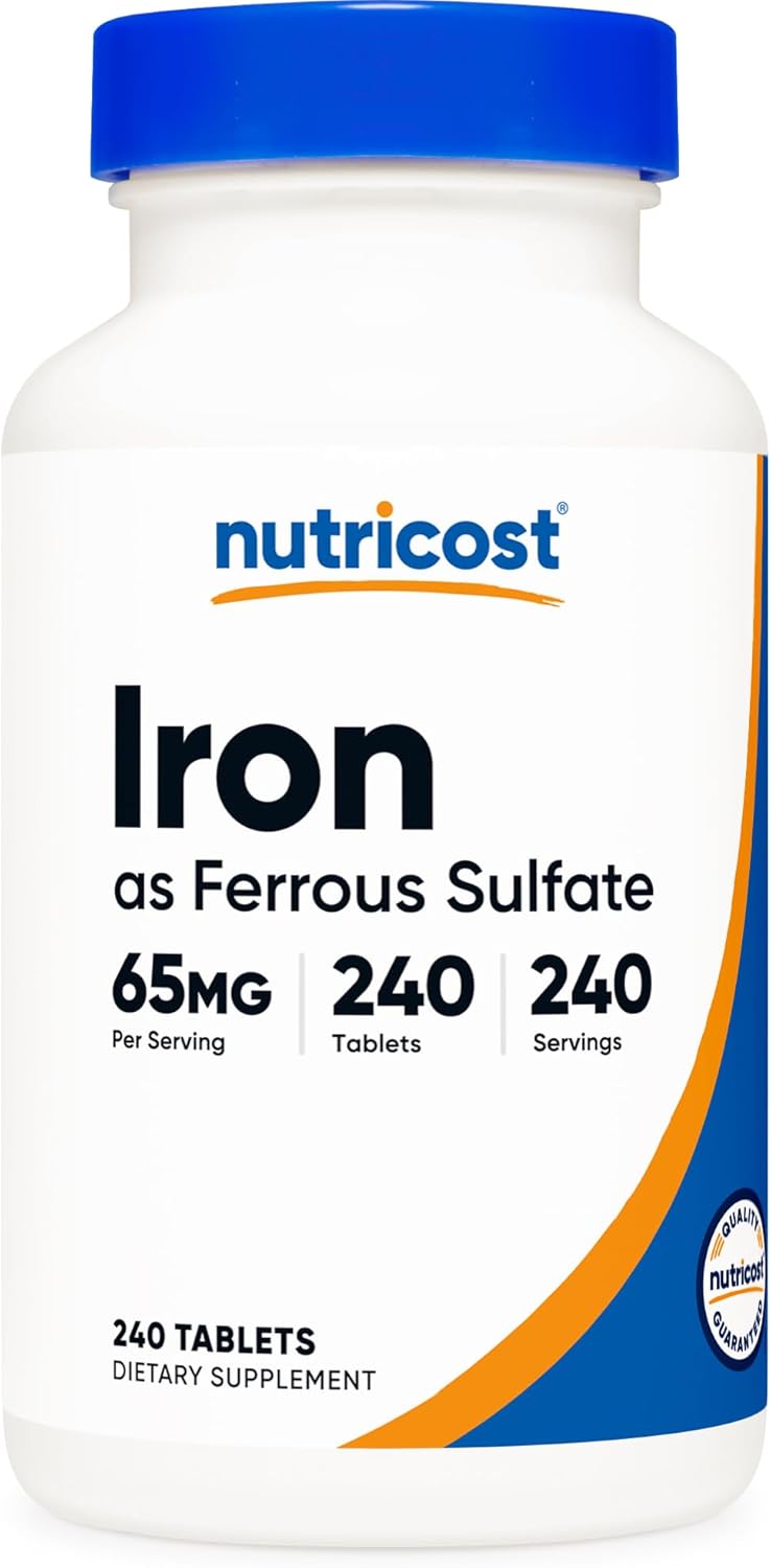 Nutricost Iron (As Ferrous Sulfate) 65mg, 240 Tablets