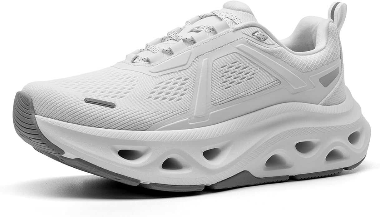 NORTIV 8 Women's Comfortable Walking Running Tennis Shoes MovePropel Athletic Gym Workout Jogging Fashion Sneakers,Size 8.5,White,SNWS247W