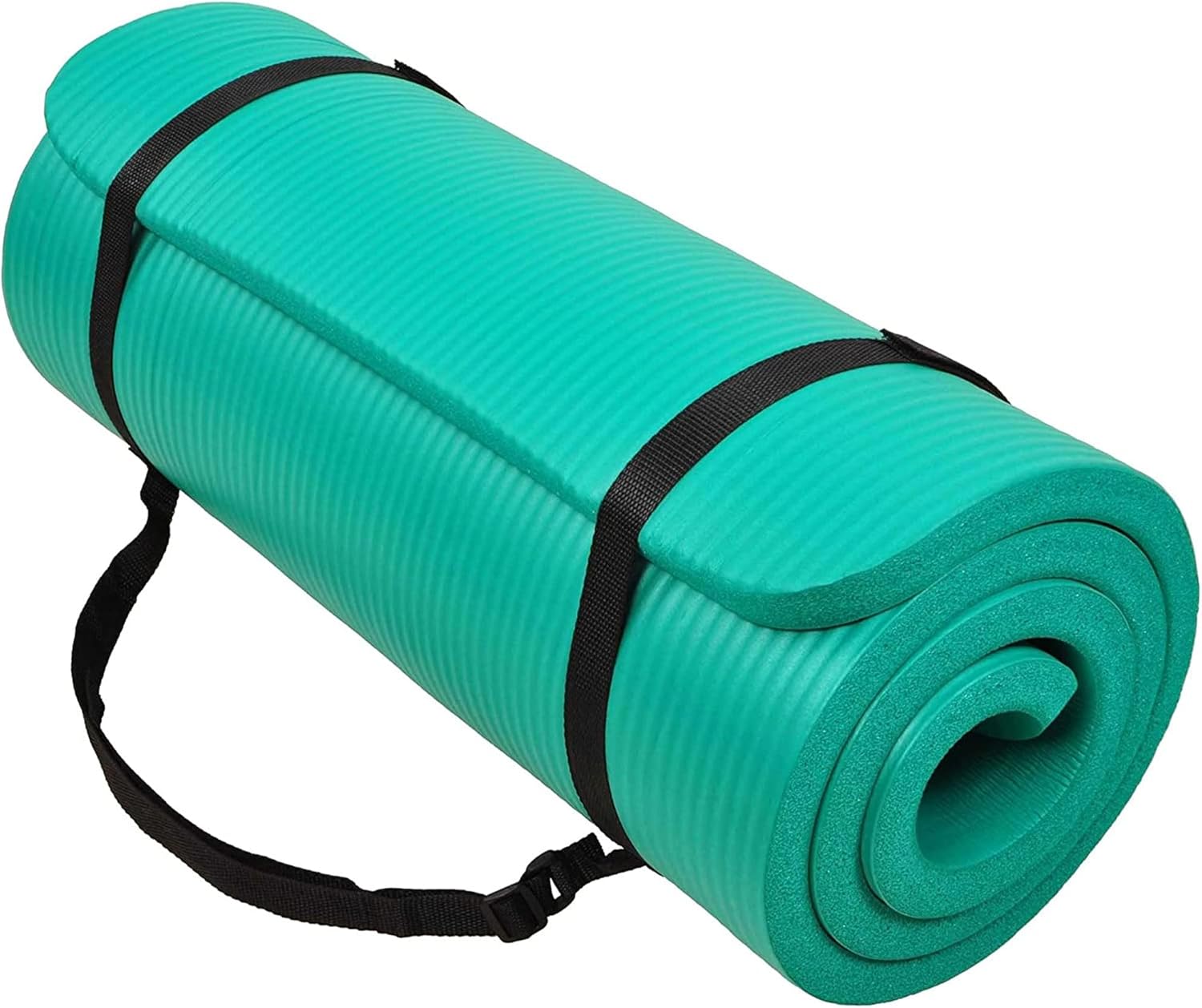 BalanceFrom All-Purpose 1-Inch Extra Thick High Density Anti-Tear Exercise Yoga Mat with Carrying Strap (Green)