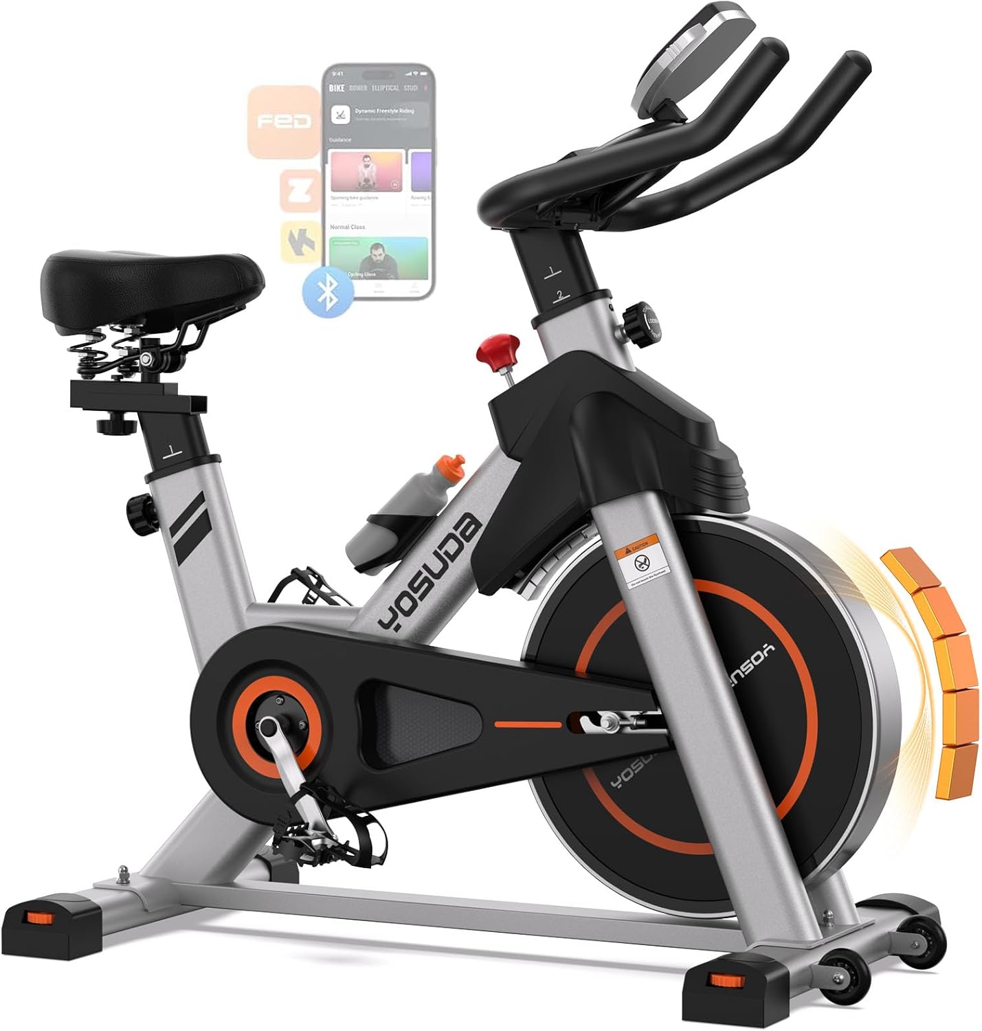 YOSUDA Indoor Cycling Bike - Magnetic Resistance, Stationary Bike with Tablet Mount & Comfortable Seat Cushion