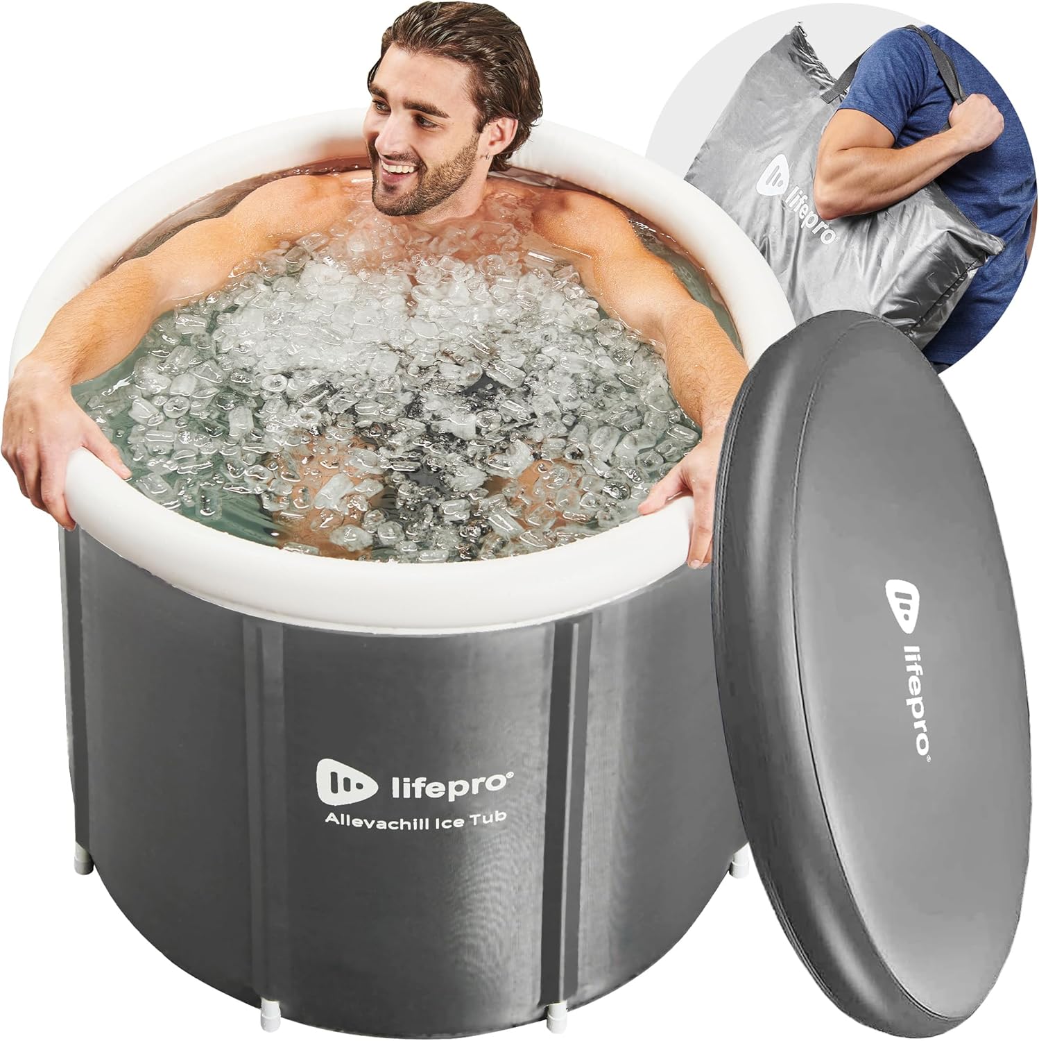 Lifepro Portable Ice Bath Tub with Cover and Storage Bag