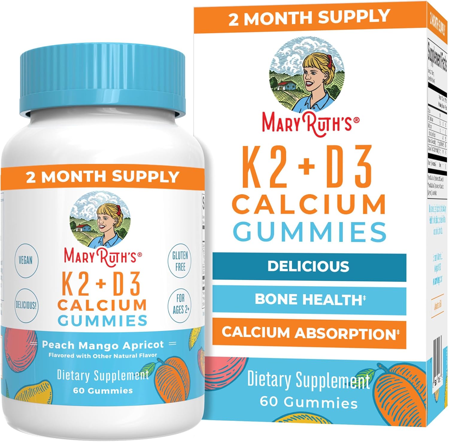 MaryRuth Organics Calcium with Vitamin D & Vitamin K2