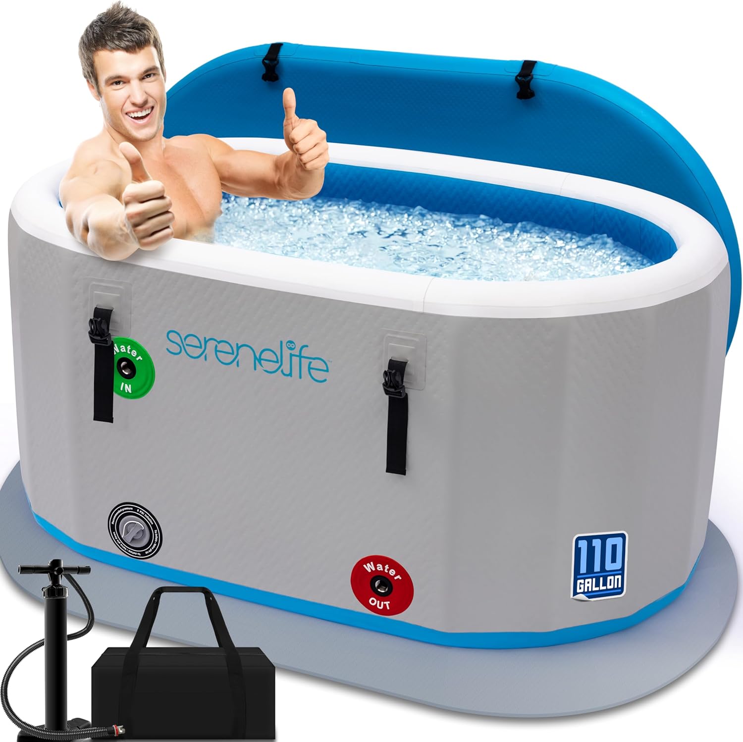 SereneLife Inflatable Cold Plunge Tub Ice Bath