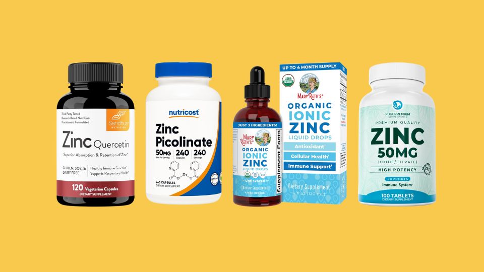 Sandhu's Zinc Quercetin 120 Vegetarian Capsules (Pack of 3), Nutricost Zinc Picolinate 50mg, 240 Vegetarian Capsules , MaryRuth Organics Zinc Supplements for Immune Support, PurePremium Natural Zinc 50mg Supplements for Men/Women