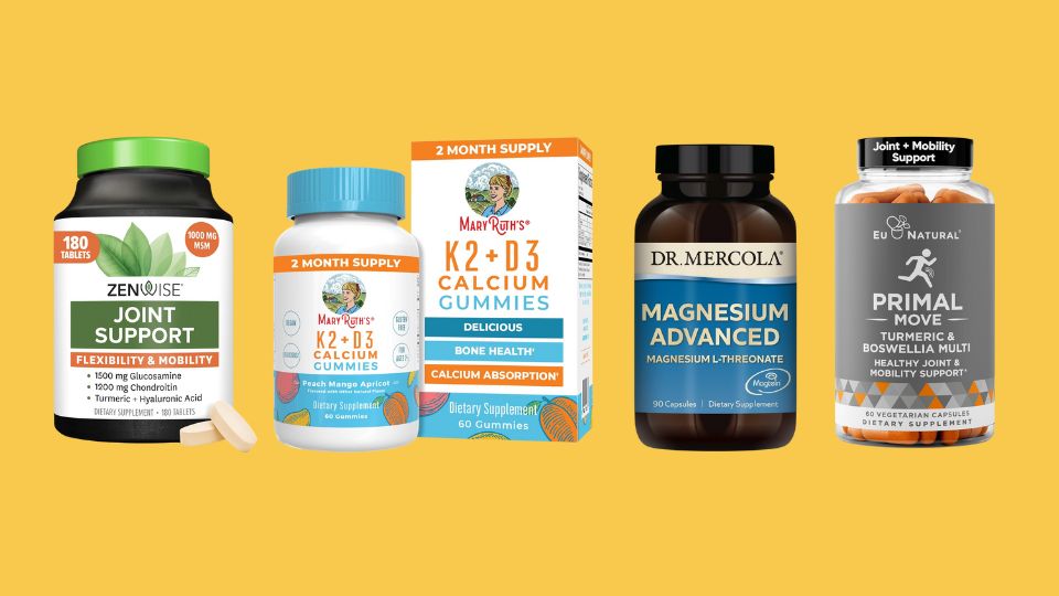 Zenwise Health Joint Support Supplement with Glucosamine Chondroitin MSM, Curcumin & Sulfate, MaryRuth Organics Calcium with Vitamin D & Vitamin K2, Dr. Mercola Magnesium Advanced - Supports Bone, Primal Joint & Mobility Support - Advanced Joint Support Supplement for Women and Men - Turmeric