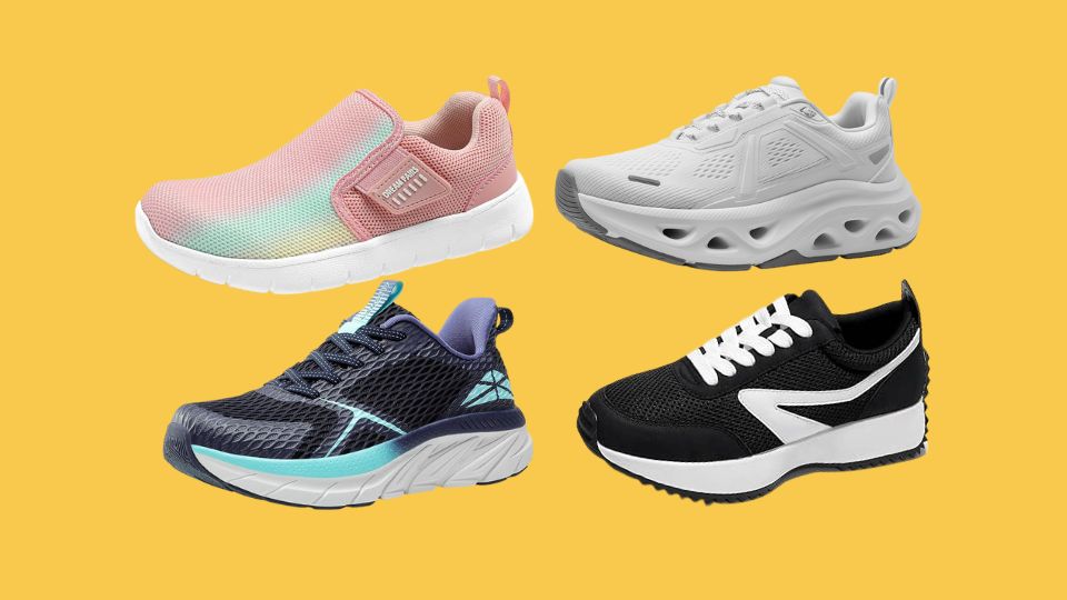 DREAM PAIRS Boys Girls Shoes Kids Slip on Tennis EZ-Ons MightyMovers Running Athletic Sports Sneakers,Size 2 Little Kid,Pink/Rainbow,Luca, NORTIV 8 Women's Comfortable Walking Running Tennis Shoes MovePropel Athletic Gym Workout Jogging Fashion Sneakers,Size 8.5,White,SNWS247W, ALLSWIFIT Women's Walking Shoes Comfortable ActiveEase Running Tennis Athletic Gym Workout Cross Training Sneakers,Size 9,Apricot,SARR009W, Project Cloud Memory Foam Sneakers - Non-Slip Work Shoes, Lace Up Running Footwear for Women - Fashion Sneakers 2024 (Serena, Black, 8.5)