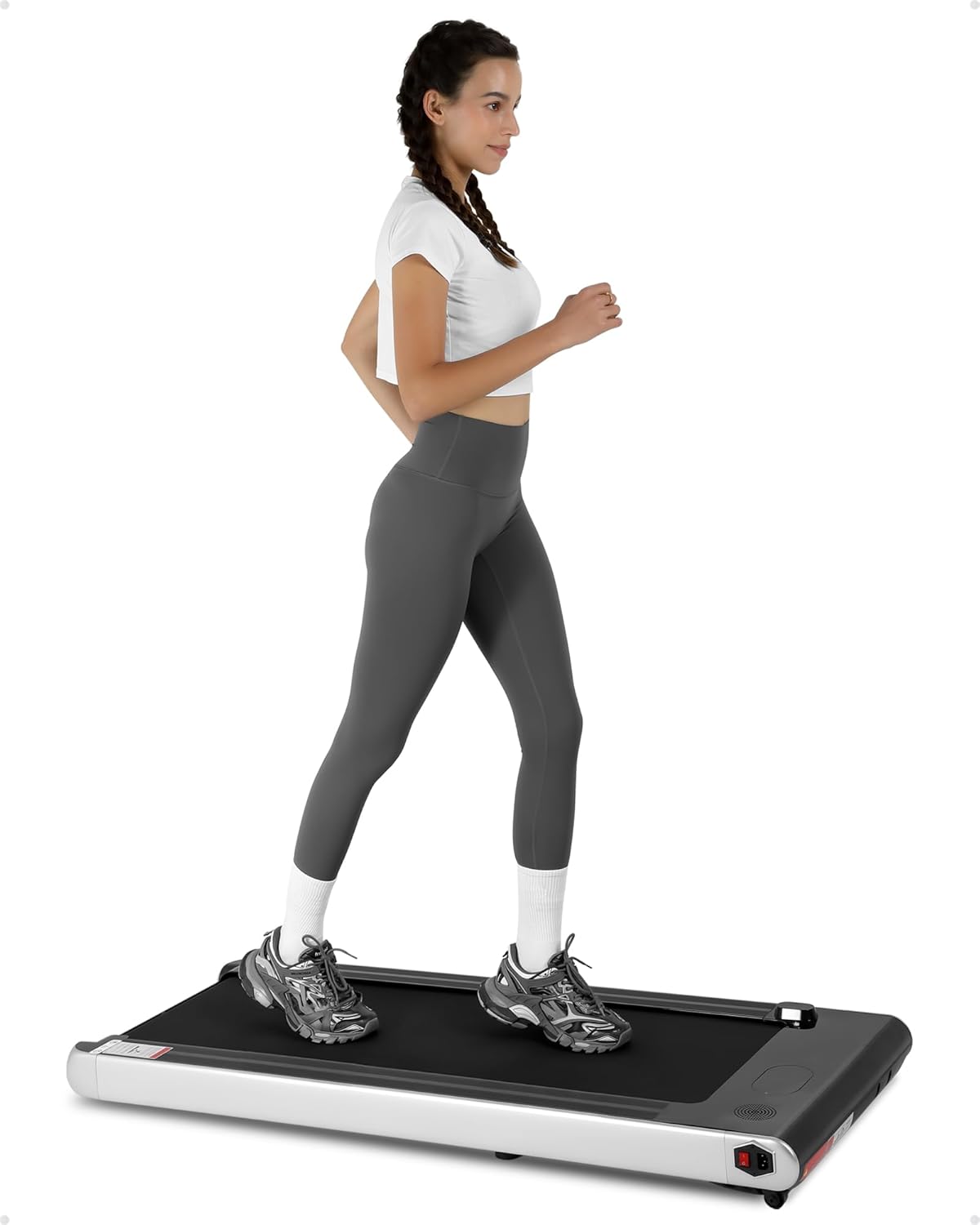 Garvee 4.0HP Folding Treadmill, Portable Treadmill with 14.5" LCD Display & Pulse Detection for Home Office Apartment Exercise,Black，[0.6-8.7MPH] [400LBS MAX] [No Assembly], 2.25 HP Under Desk Treadmill