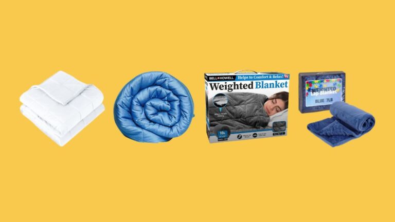 Bare Home Weighted Blanket Twin or Full Size 10lb (40" x 60") - Minky Fleece - Premium Heavy Blanket Nontoxic Glass Beads (White, 40"x60"), Chrome Cherry Washable Weighted Blanket 10 Pounds by Secūr | Premium 100% Cotton, and Glass Beads, Reinforced Stitching | Designed in The USA, 10 lb Weighted Blankets for Adults | 48 x 72 Inches, Bell + Howell Weighted Blanket with Glass Beads Filling for Calm Deep Sleep, 10 lbs, As Seen on TV, Kidaddle 7lb Weighted Blanket for Kids (Blue), Plush Minky Weighted Lap Pad with Travel Bag for Ages 6-12